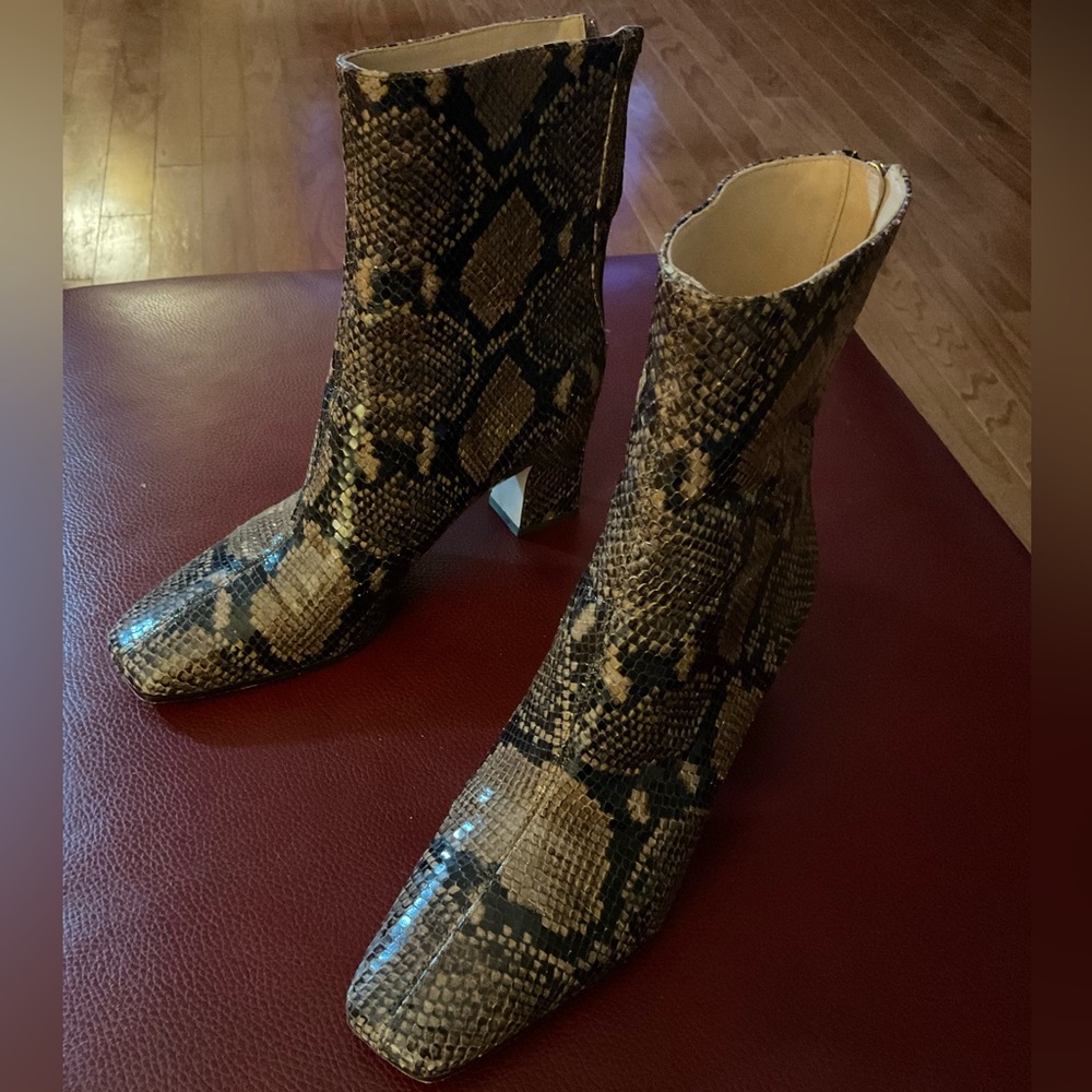 Veronica Beard Snakeskin Ankle Boots 7M